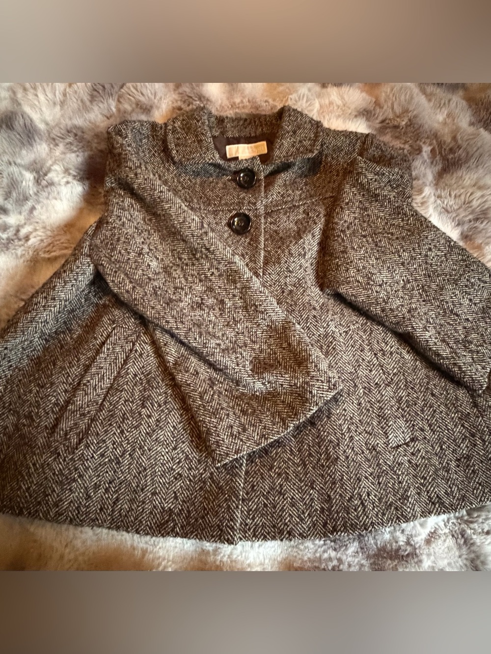 Michael Kors Herringbone Peacoat